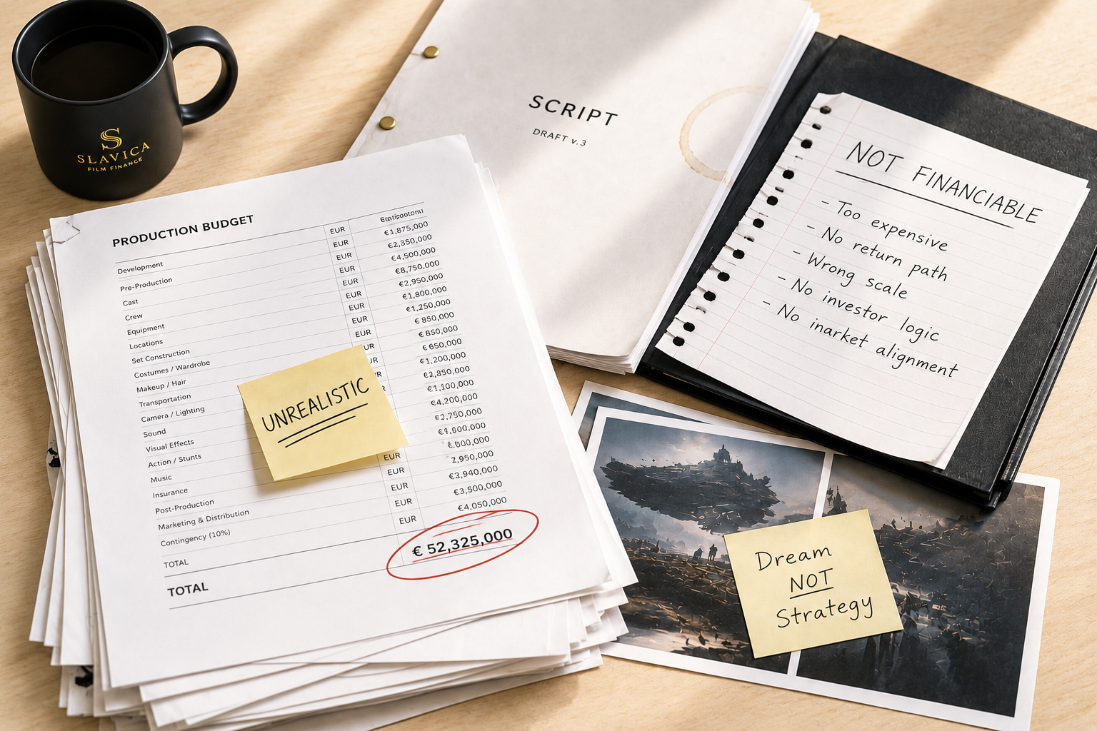 Unrealistic film budget documents